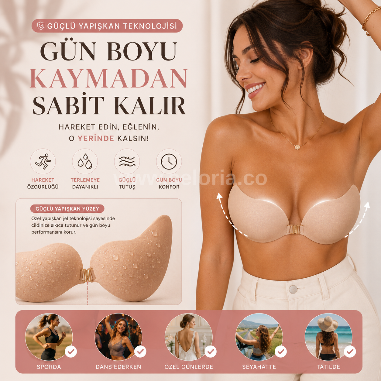 Seloria Push-Up Yapışkanlı Sütyen