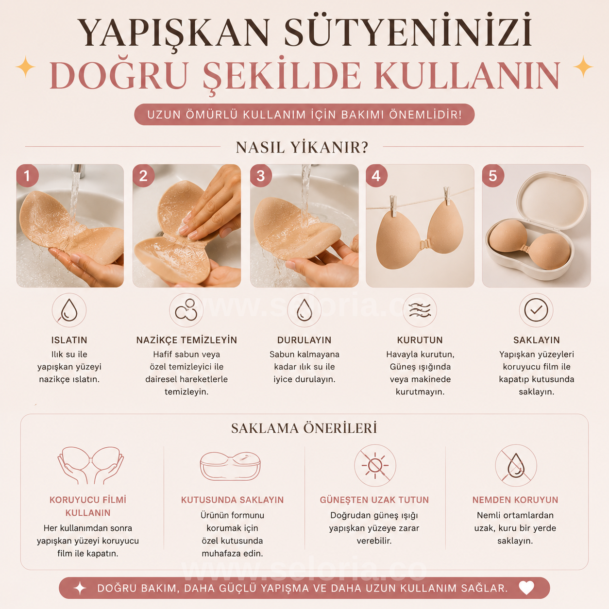Seloria Push-Up Yapışkanlı Sütyen
